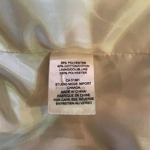 Robert Kitchen Canada Womens Blazer Jacket White and Taupe Button Size 14 Care - Picture 9 of 9